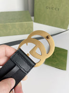 Double G Silver Buckle Belt