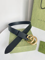Double G Silver Buckle Belt