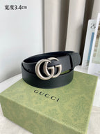 Double G Silver Buckle Belt