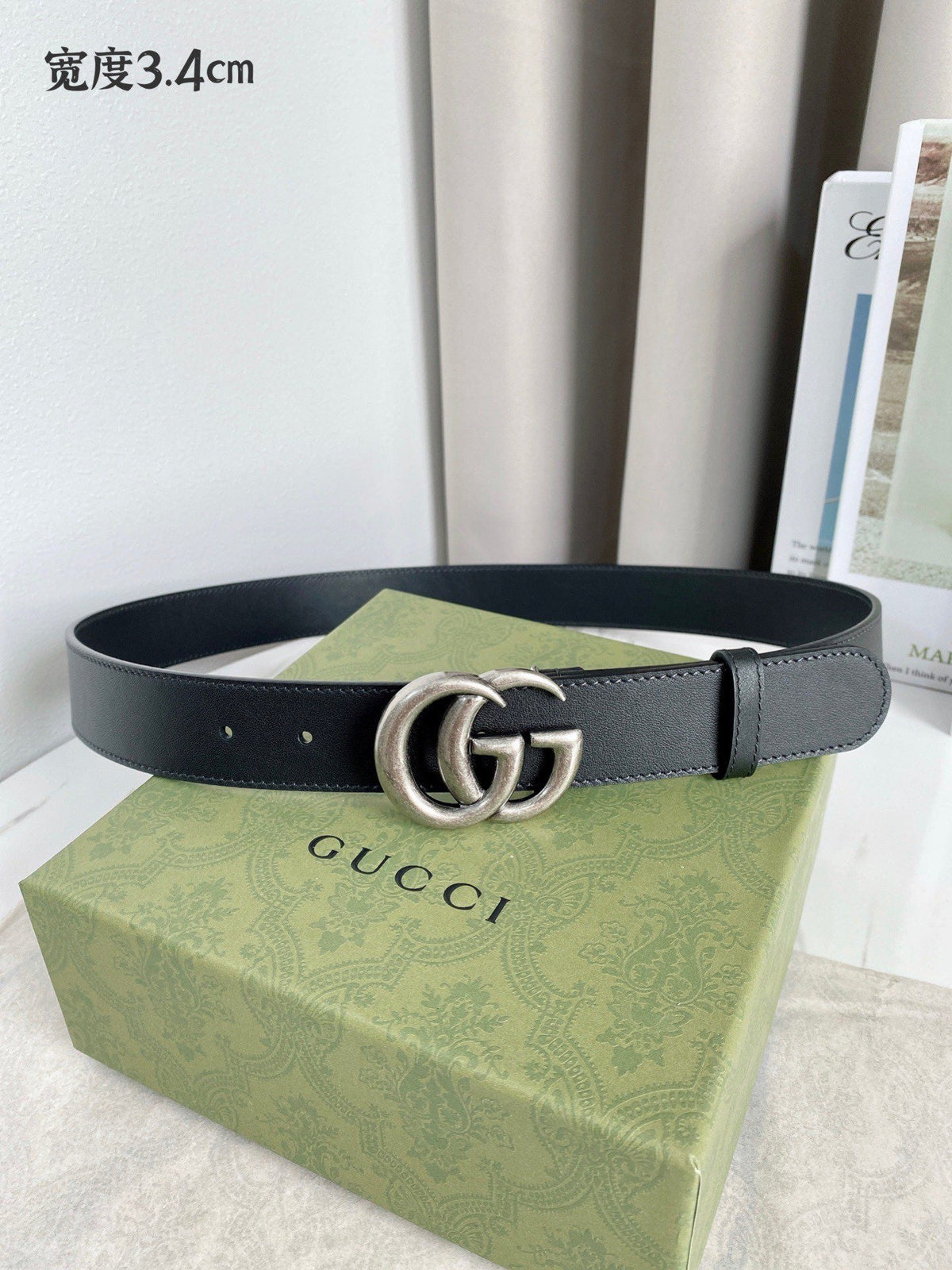 Double G Silver Buckle Belt