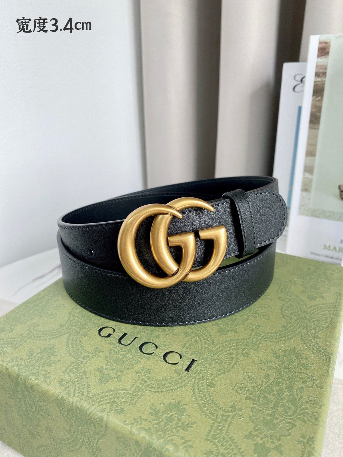 Double G Silver Buckle Belt