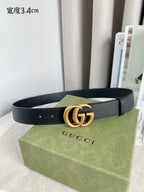 Double G Silver Buckle Belt