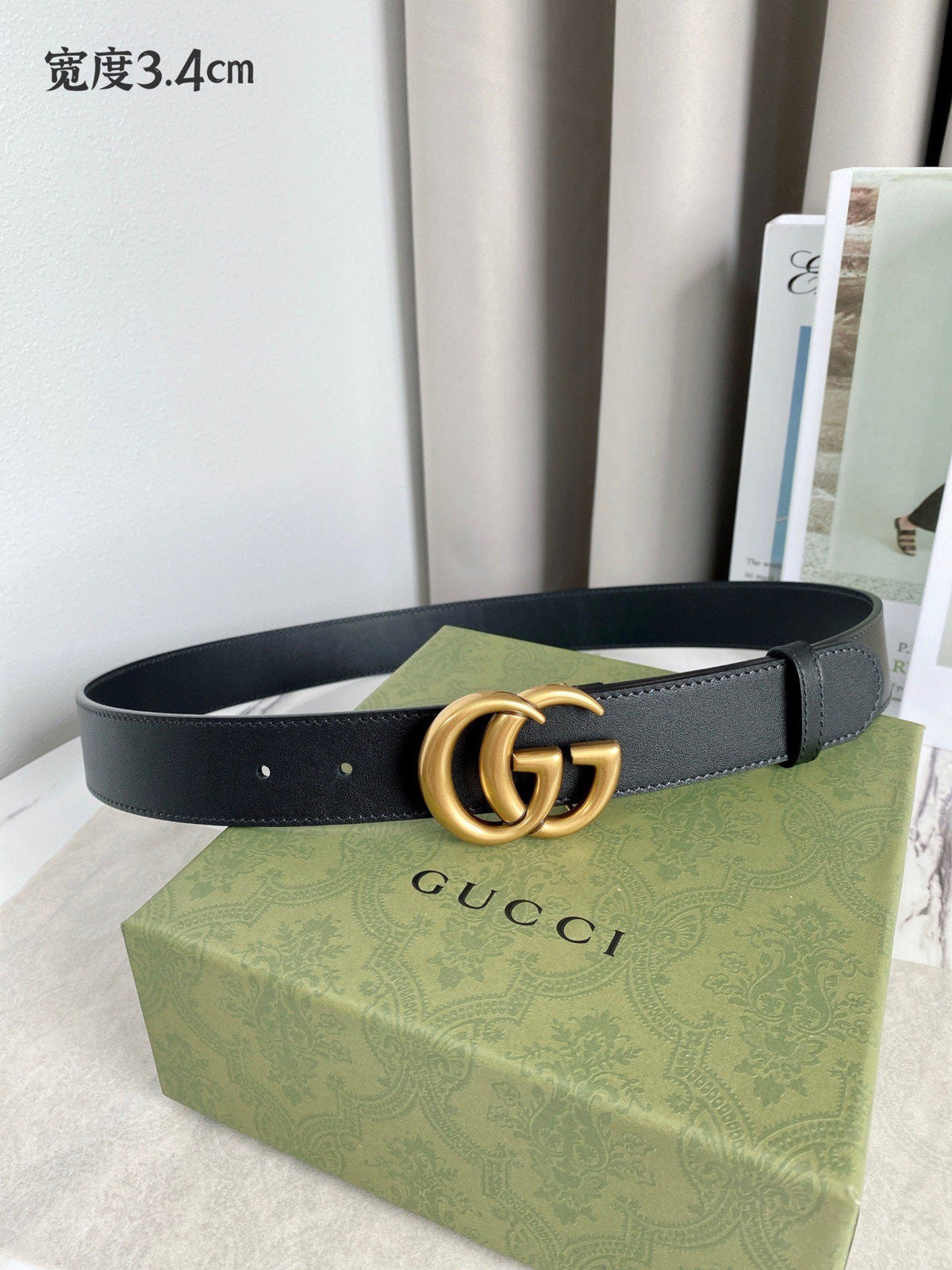 Double G Silver Buckle Belt
