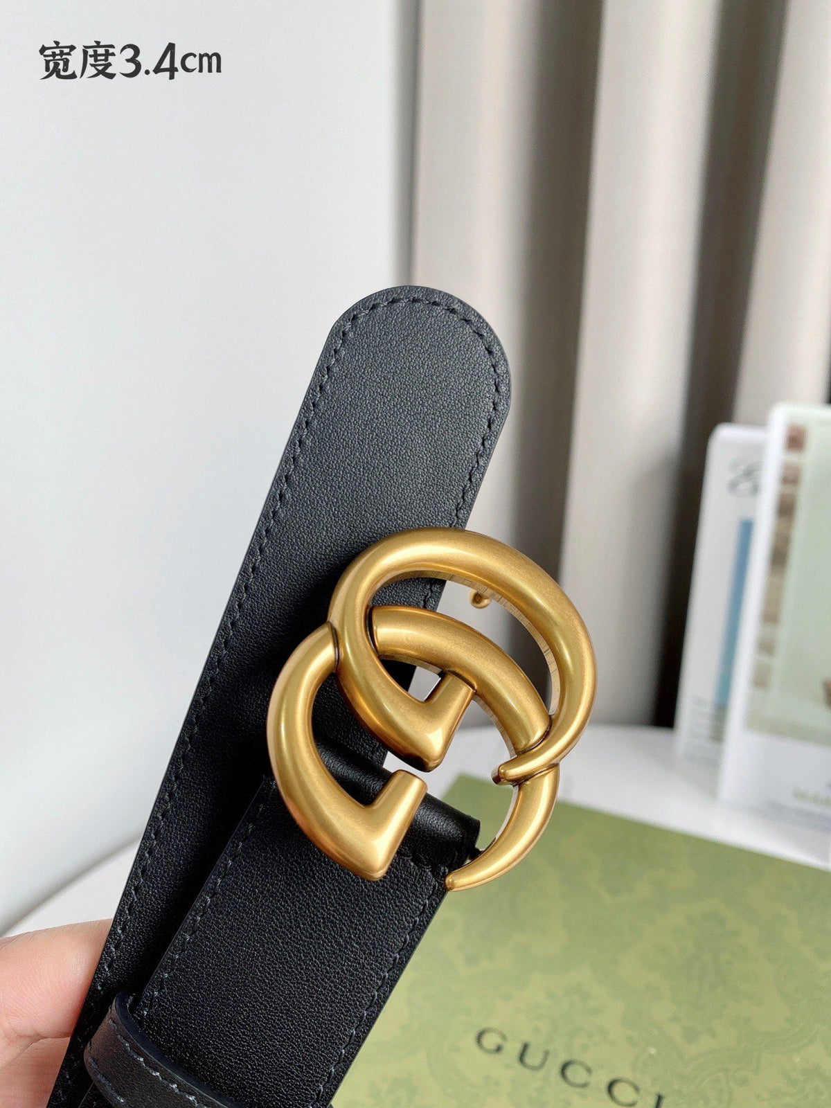 Double G Silver Buckle Belt