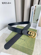 Double G Silver Buckle Belt