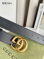 Double G Silver Buckle Belt