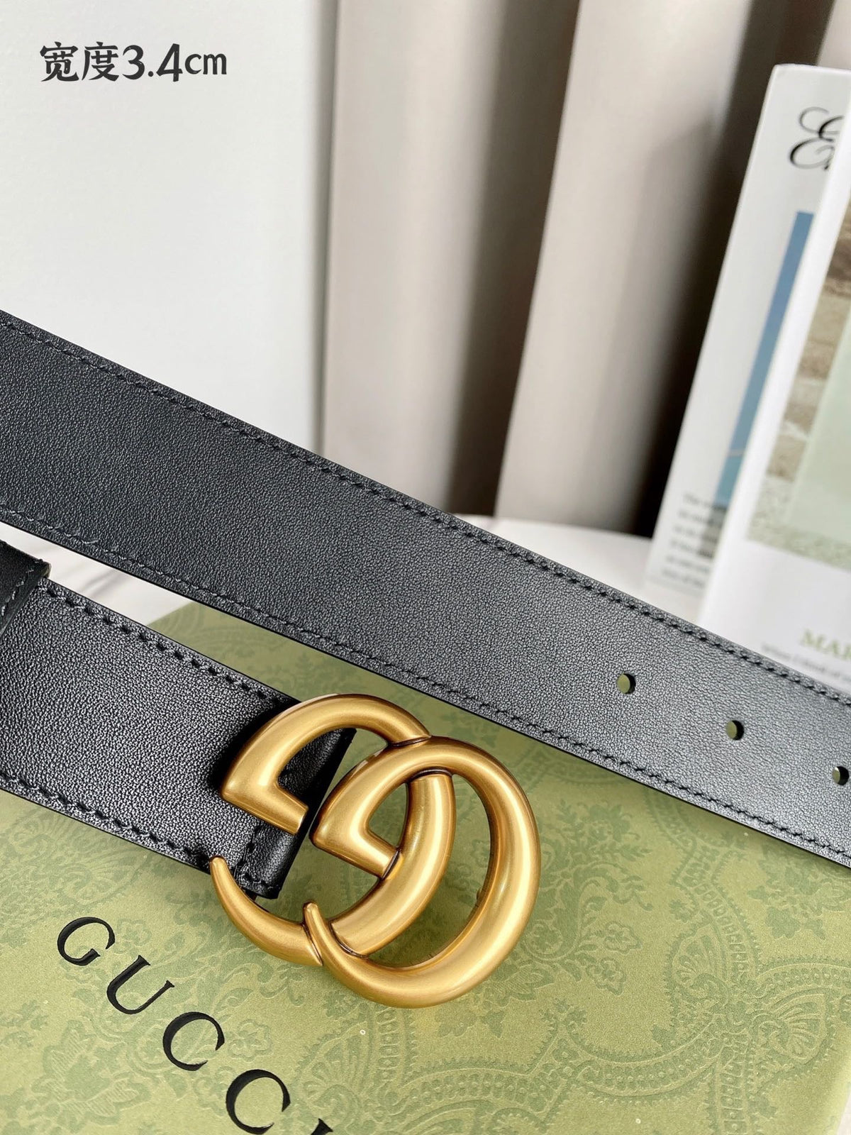 Double G Silver Buckle Belt