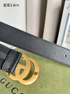 Double G Silver Buckle Belt