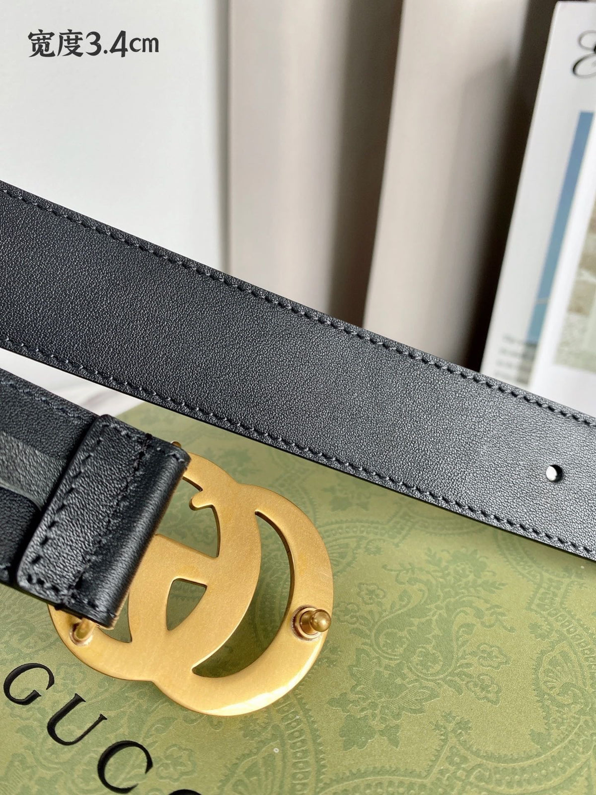 Double G Silver Buckle Belt