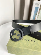 Interlocking G Smooth Leather Belt
