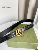 Double G Croc-Embossed Belt