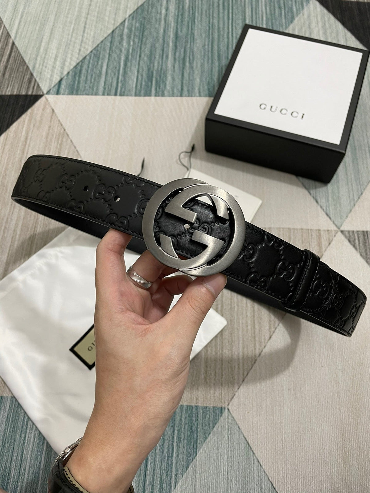 Interlocking G Guccissima Belt