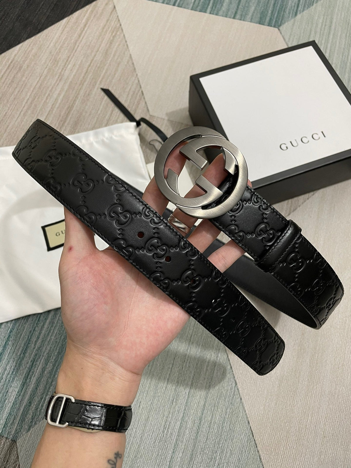 Interlocking G Guccissima Belt