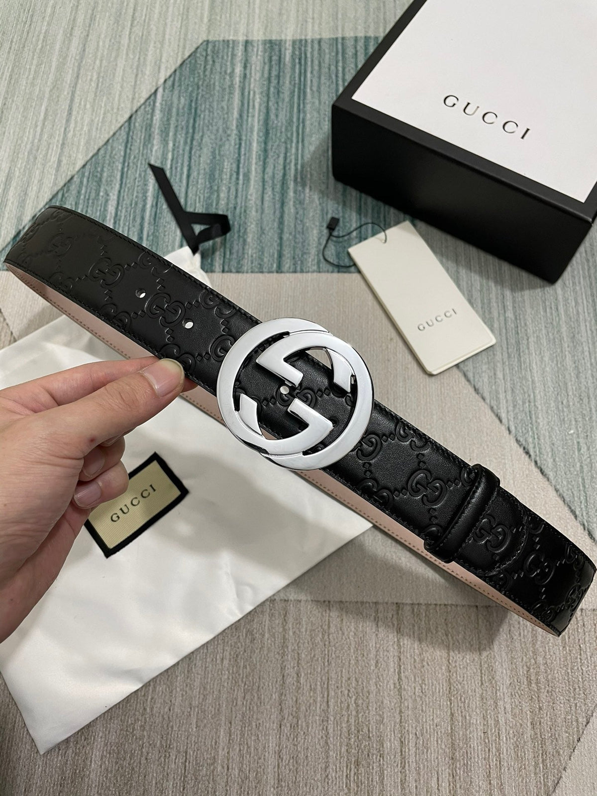 Interlocking G Guccissima Belt