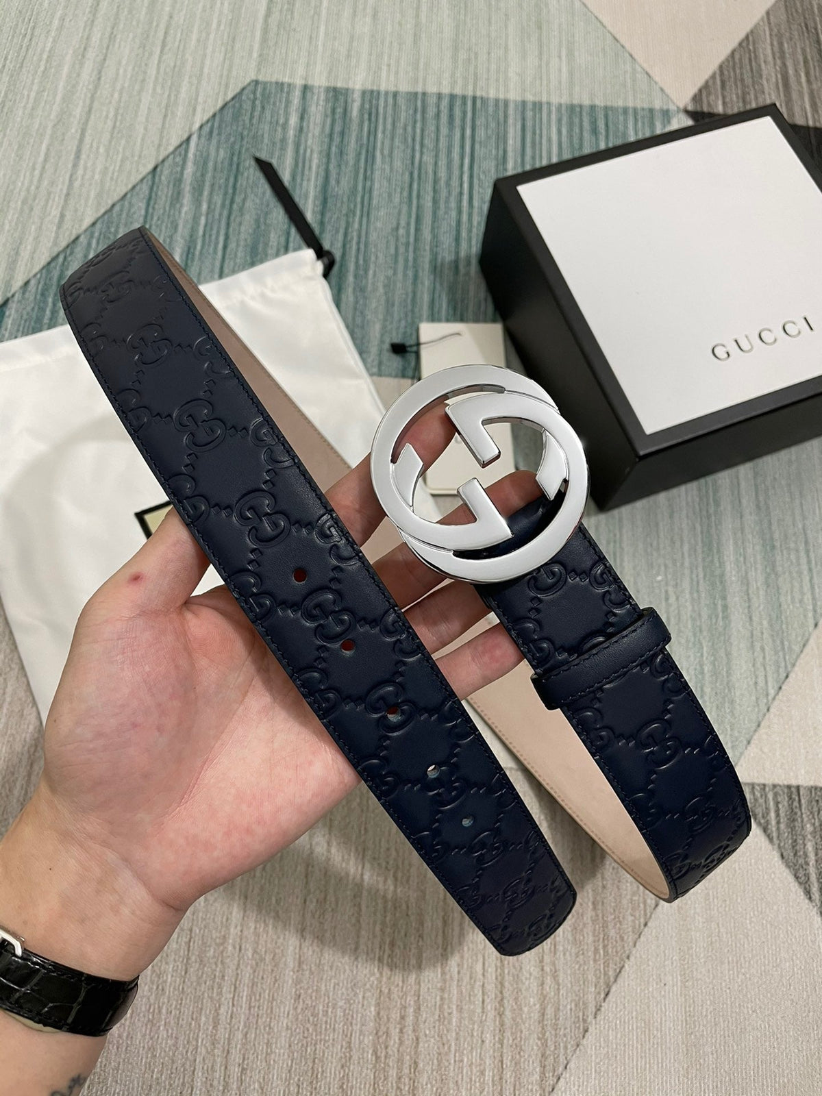 Interlocking G Guccissima Belt