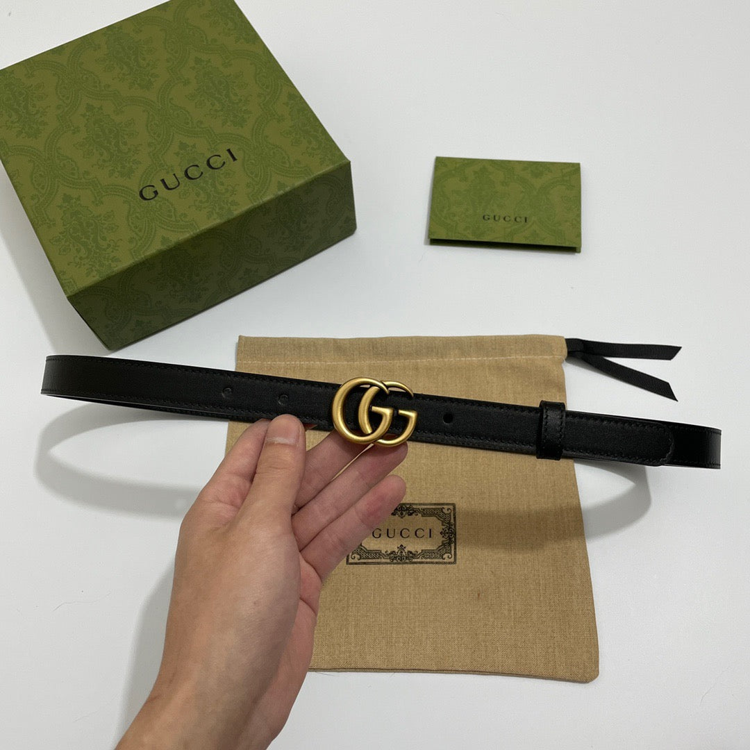 Slim Double G Gold Belt