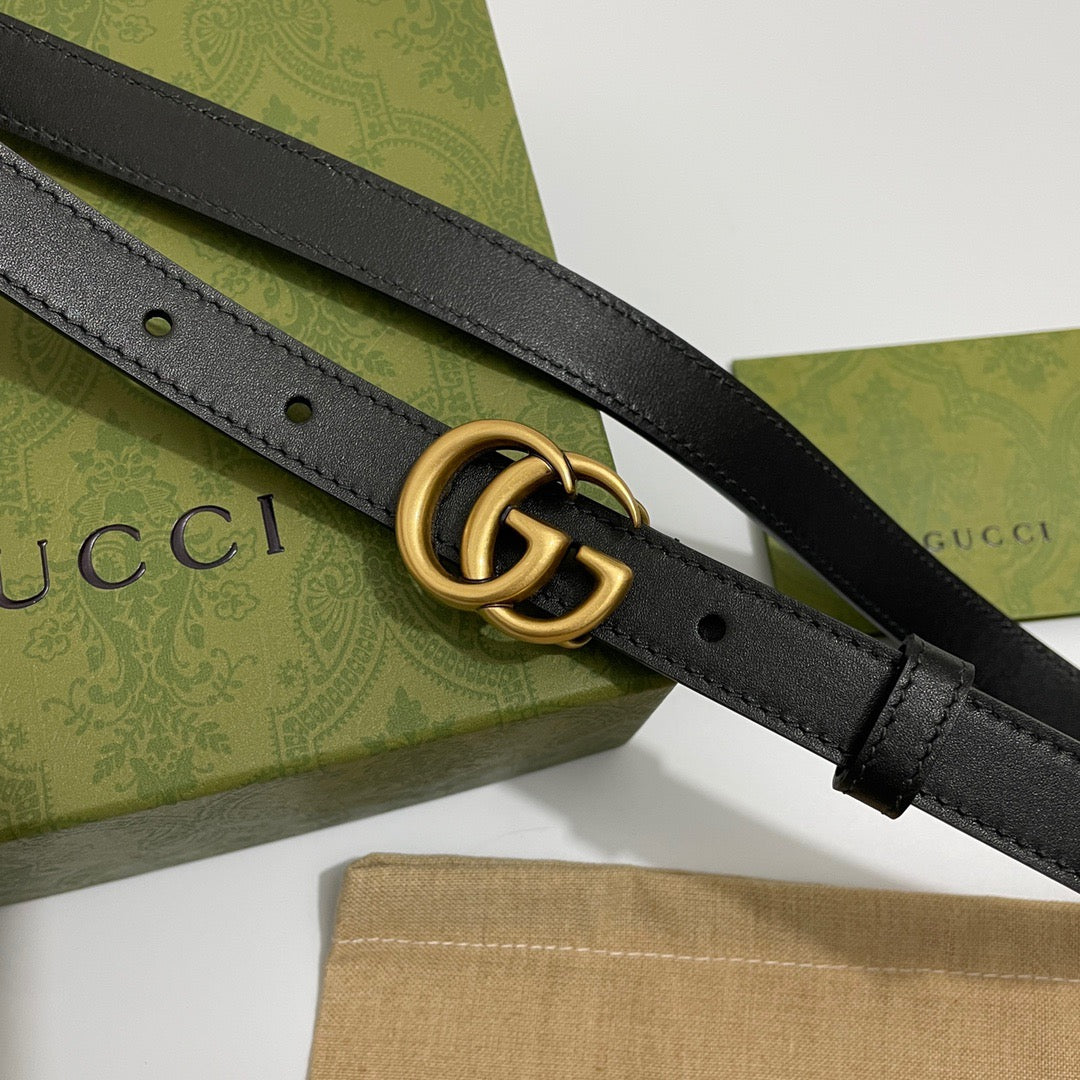 Slim Double G Gold Belt