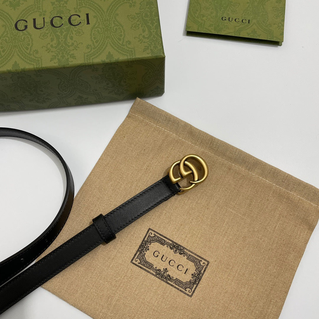 Slim Double G Gold Belt