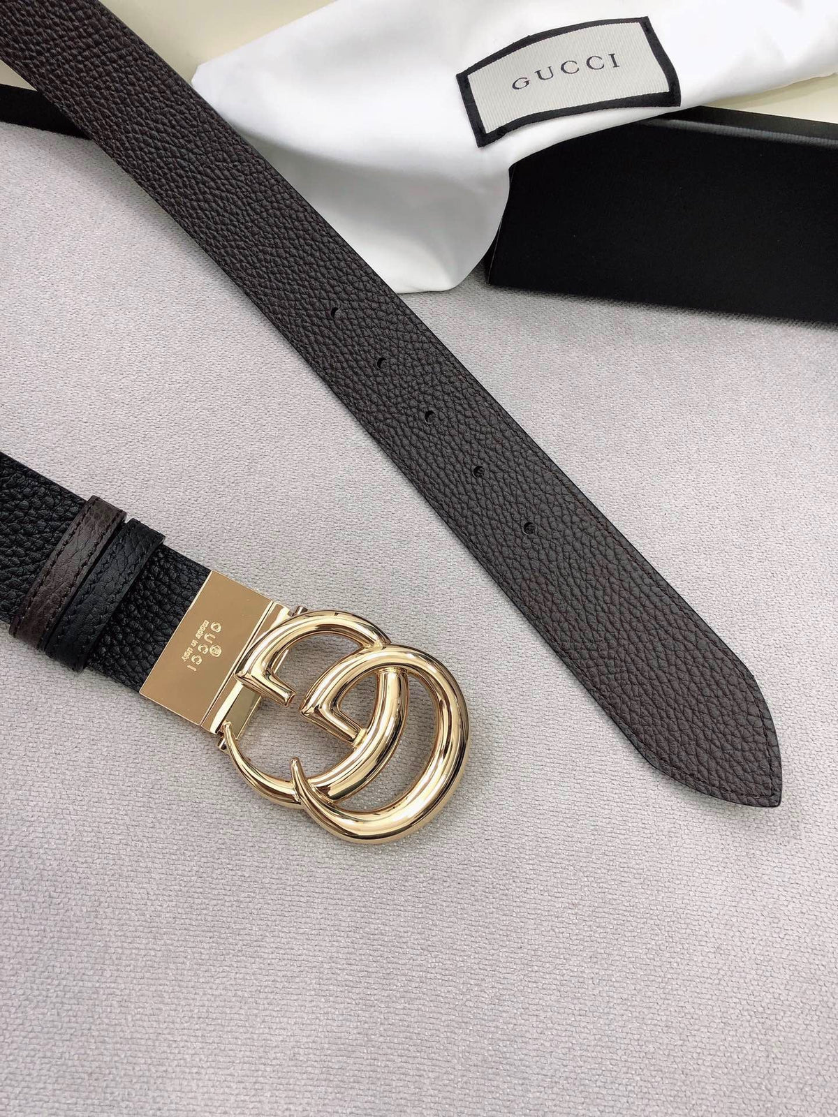 Doppel-G-Gürtel GG Supreme Silver
