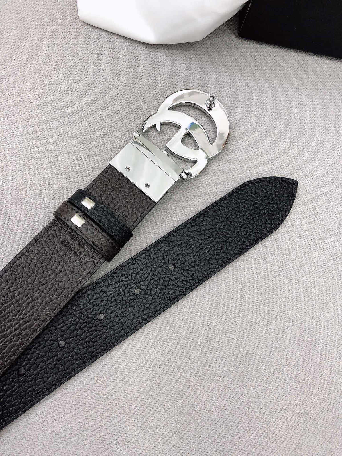 Doppel-G-Gürtel GG Supreme Silver