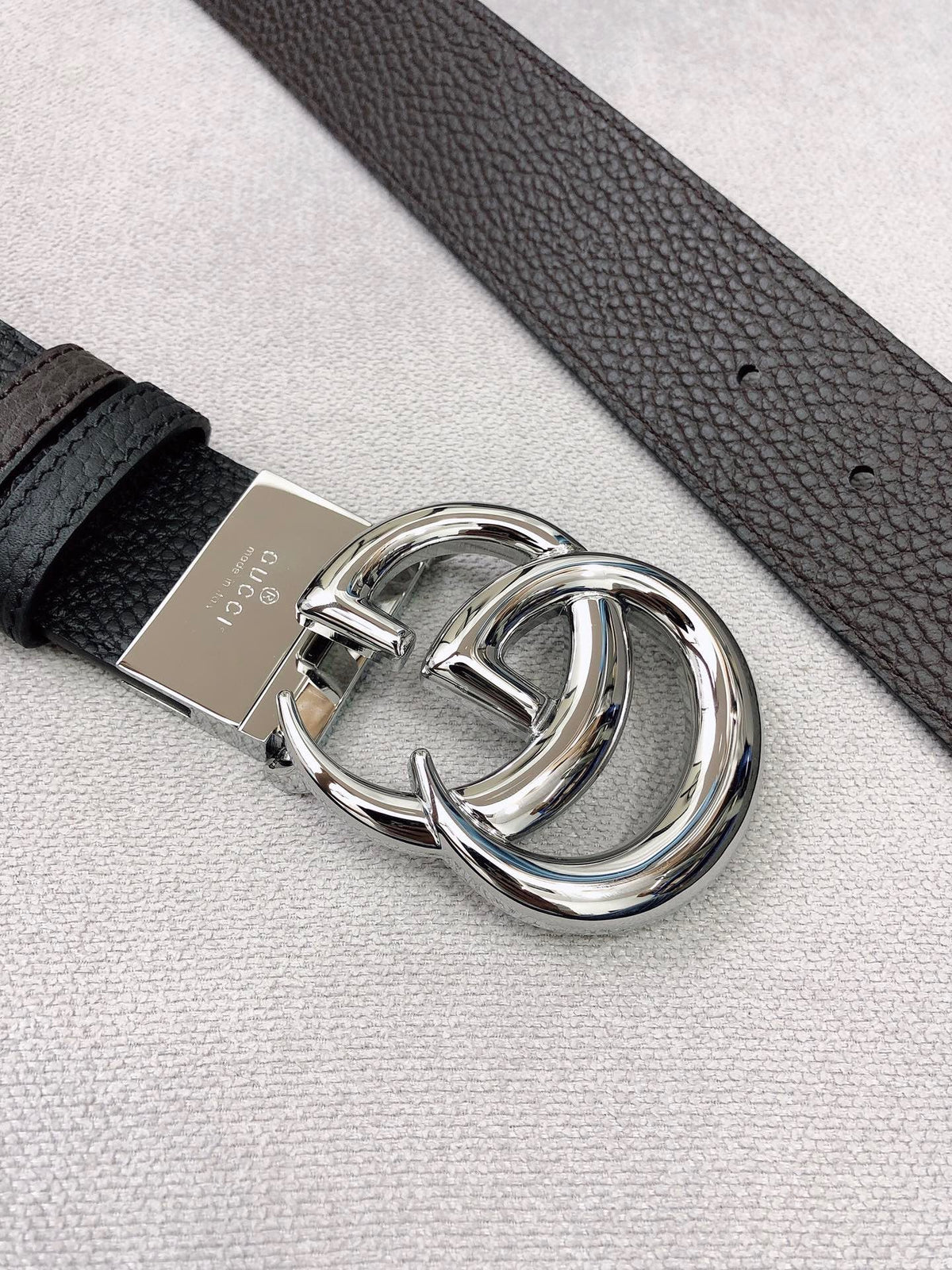 Doppel-G-Gürtel GG Supreme Silver