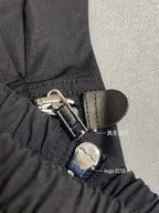 Schwarze Nylon-Cargohose mit Reißverschlussdetails – Herren