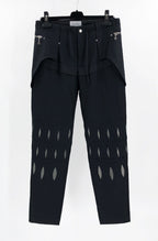 Black Cotton Distressed Straight - Men's