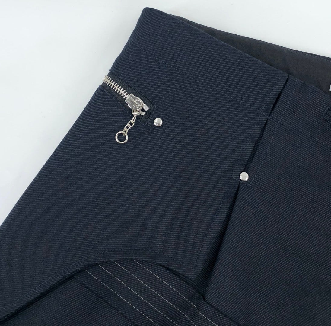 Black Cotton Distressed Straight - Men's