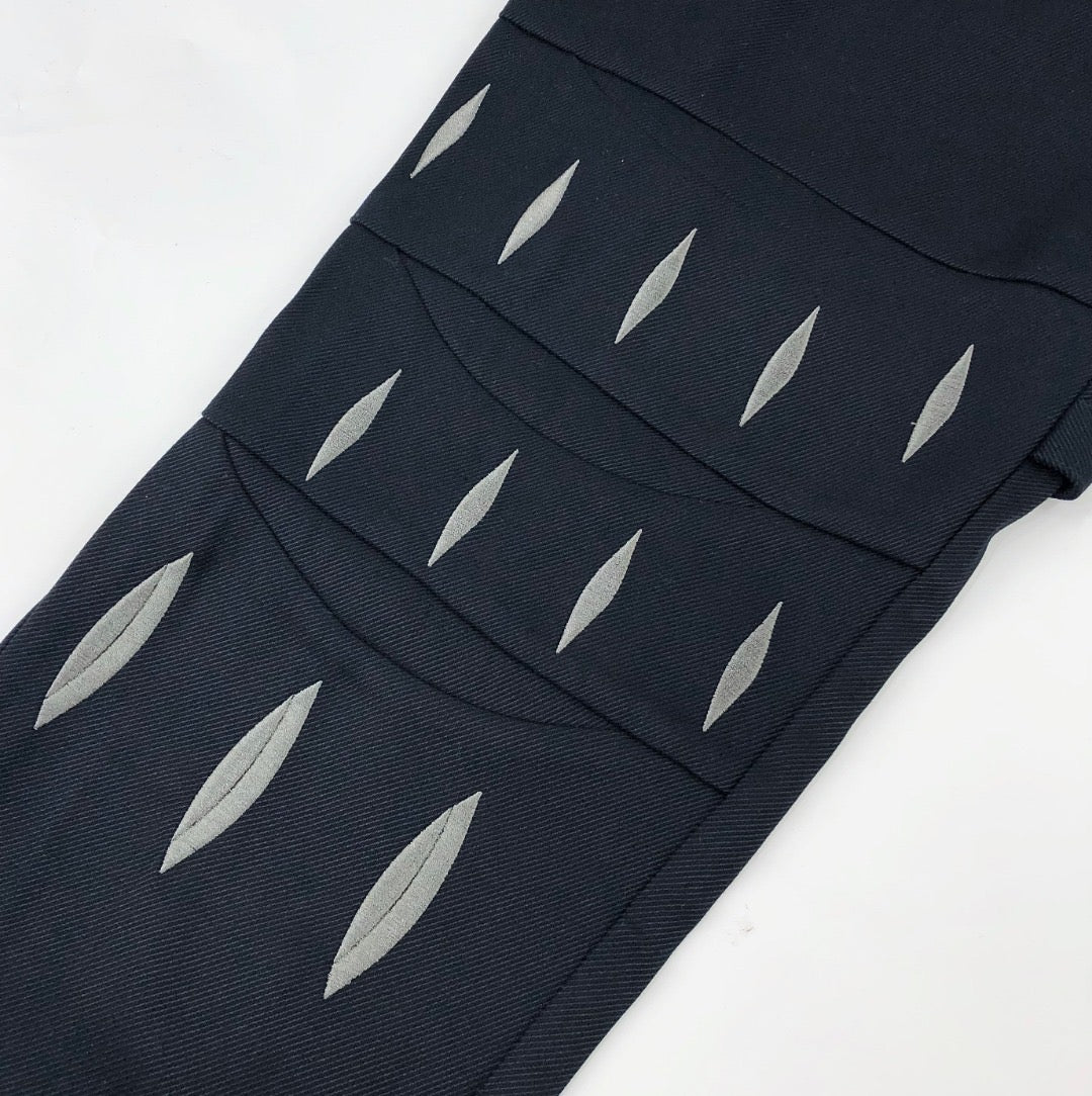 Black Cotton Distressed Straight - Men's