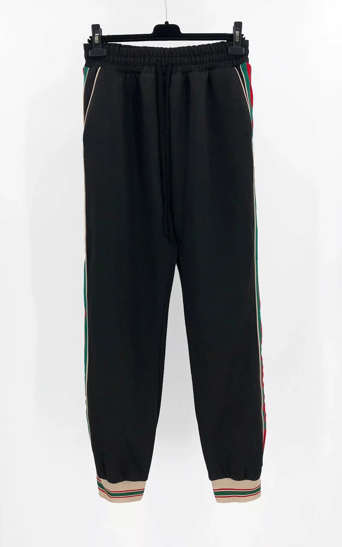 Black Cotton Trim Joggers - Men's