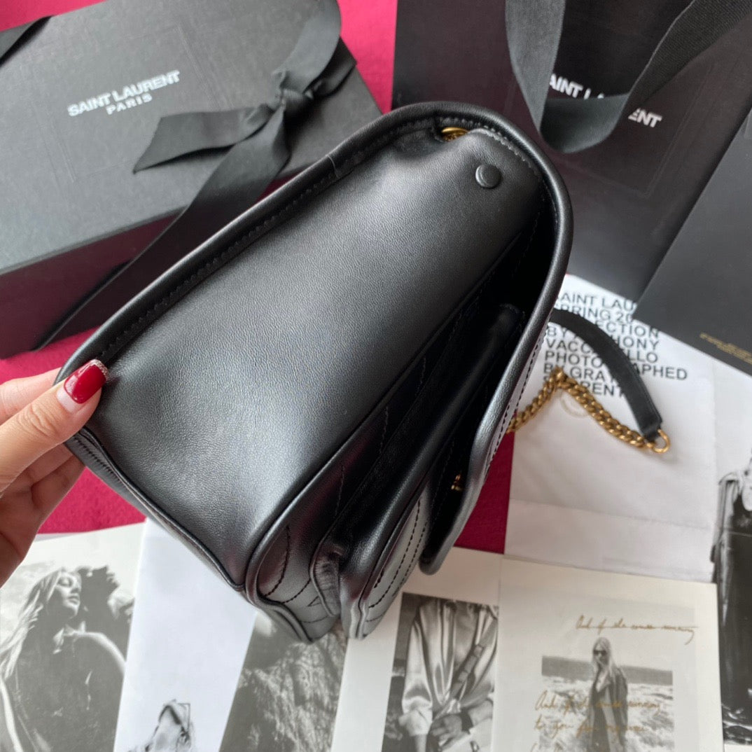 Niki Grained Flap Schultertasche