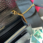 Kate Schultertasche mit Krokoprägung