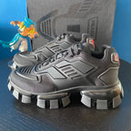 Black Leather Lug-Sole Chunky - Men's