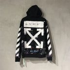 Black Cotton Print Pullover - Men's