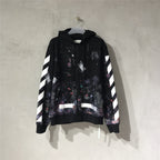 Black Cotton Print Pullover - Men's