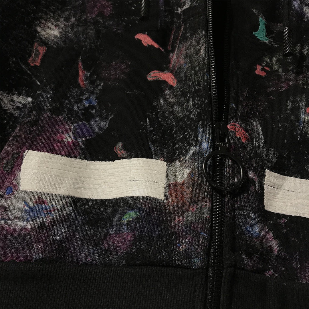 Black Cotton Print Pullover - Men's