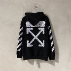 Black Cotton Back Print Pullover - Men's