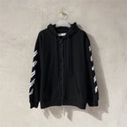 Black Cotton Back Print Pullover - Men's