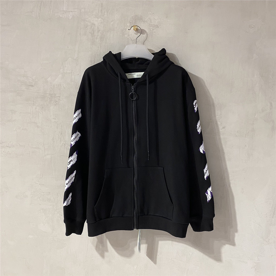 Black Cotton Back Print Pullover - Men's