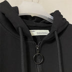 Black Cotton Back Print Pullover - Men's