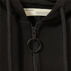 Black Cotton Back Print Pullover - Men's