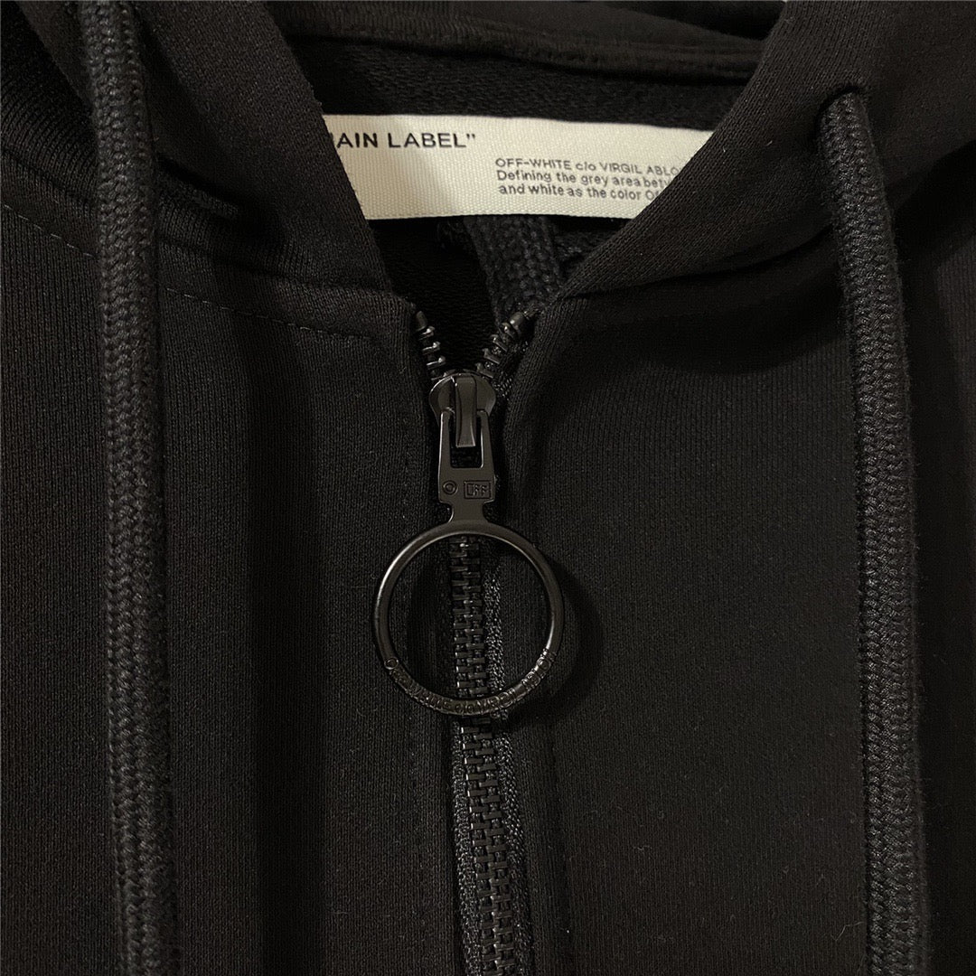 Black Cotton Back Print Pullover - Men's