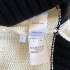 Cremefarbener Woll-Colourblock-Cardigan – Herren