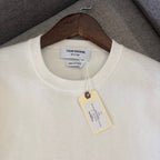 Schwarzer Woll-Armstreifen-Rundhals-Pullover – Herren