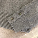 Schwarzer Woll-Armstreifen-Rundhals-Pullover – Herren