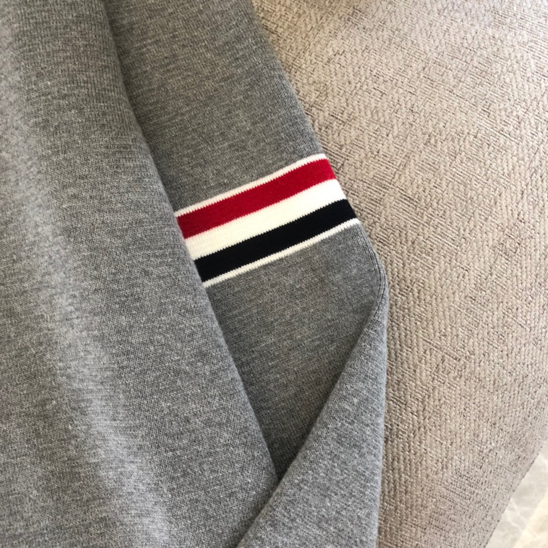 Schwarzer Woll-Armstreifen-Rundhals-Pullover – Herren