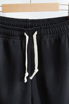 Schwarzer Jersey mit Seitenstreifen und Kordelzug – Herren