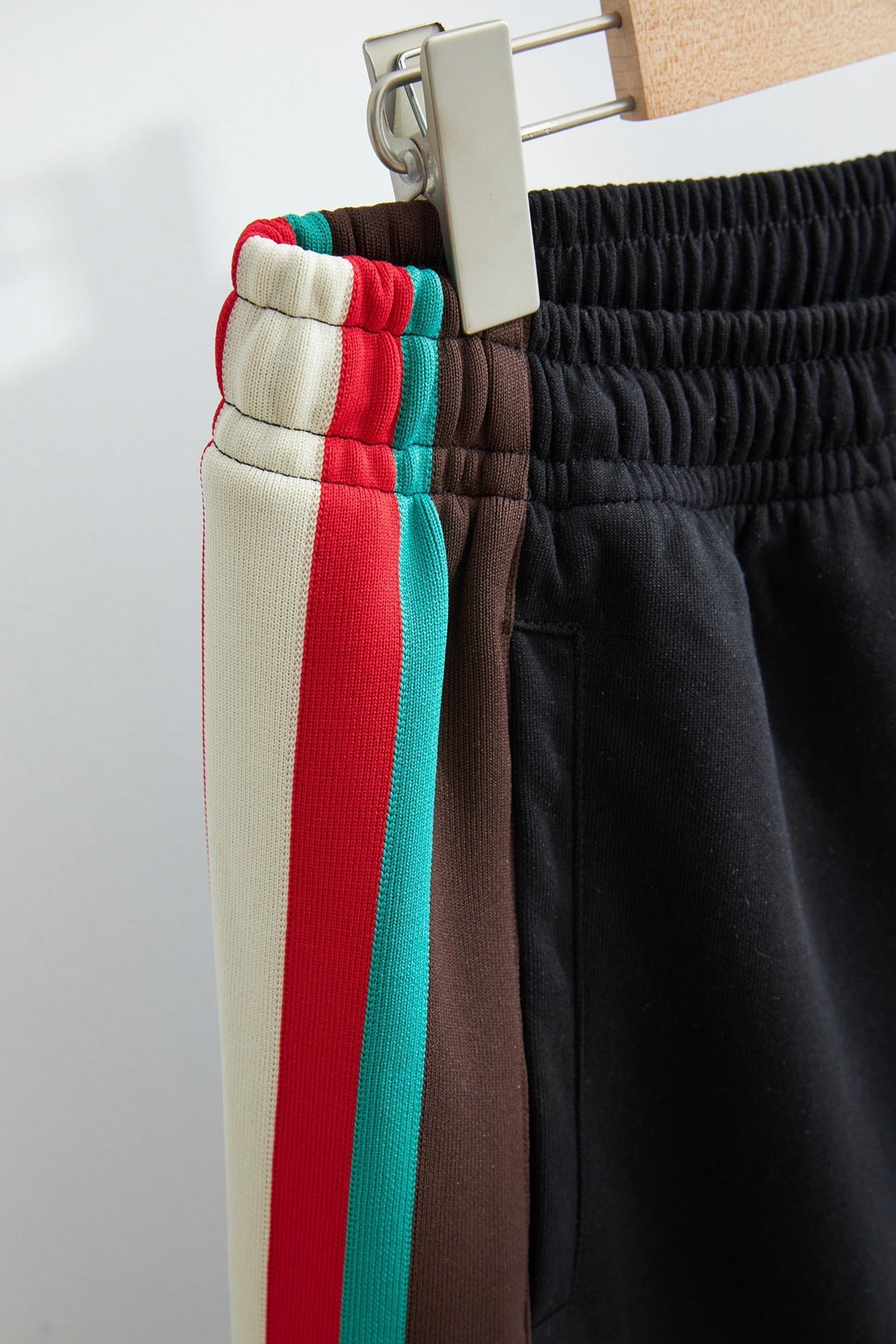 Black Jersey Side Stripe Drawstring - Men's
