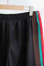 Schwarzer Jersey mit Seitenstreifen und Kordelzug – Herren