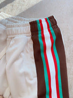 Schwarzer Jersey mit Seitenstreifen und Kordelzug – Herren